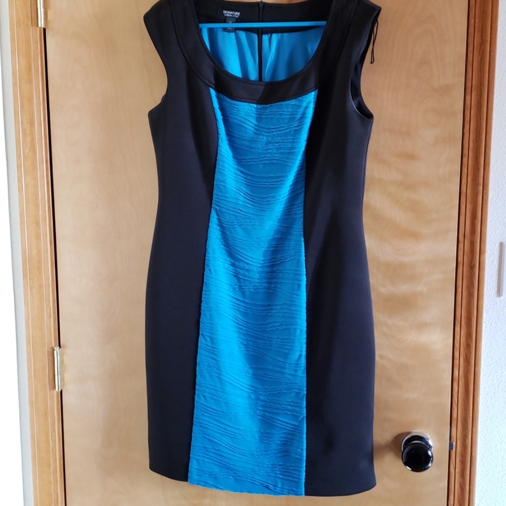 Black and turquoise dress